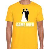 Bellatio Decorations vrijgezellen feest t-shirt heren - Game Over - geel - bachelor party/bruiloft