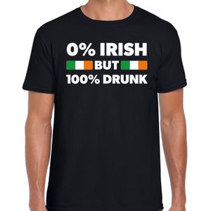 St. Patricks day not Irish but drunk t-shirt zwart heren - St Patrick's day kleding - kleding / outfit