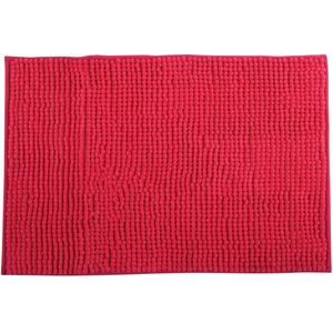 MSV Badkamerkleed/badmat/toilet - voor op de vloer - fuchsia roze - 40 x 60 cm - microvezel - anti-slip