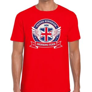 Rood Engeland drinking team t-shirt rood heren -  United Kingdom kleding