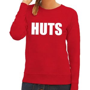 HUTS tekst sweater rood dames - dames trui HUTS