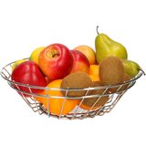 Artex Fruitschaal-fruitmand - metaal - zilver - 32 x 10 cm - Fruitschalen/fruitmanden - Draadmand