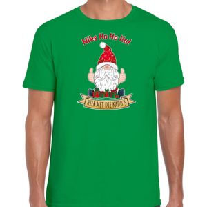 Bellatio Decorations fout kersttrui t-shirt heren - Kado Gnoom - groen - Kerst kabouter