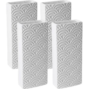 Luchtbevochtigers - 4 stuks - wit - aardewerk - 7,5 x 17,5 cm