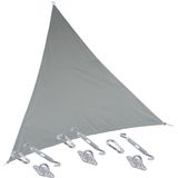 Premium kwaliteit schaduwdoek/zonnescherm Shae driehoek beige 4 x 4 x 4 meter - inclusief bevestiging haken set
