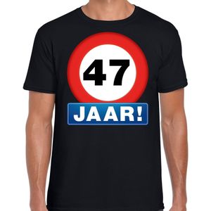 Stopbord 47 jaar verjaardag t-shirt - zwart - heren - 47e verjaardag - Happy Birthday shirts / kleding