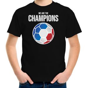 Tsjechie EK/ WK supporter t-shirt - we are the champions met Tsjechische voetbal - zwart - kinderen - kleding / shirt