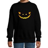 Duivel gezicht halloween verkleed sweater zwart - kinderen - horror trui / kleding / kostuum