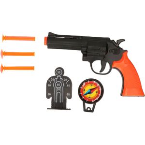 Jonotoys Politie speelgoed pistool en accessoires - kinderen  - verkleed rollenspel - plastic - 15 cm