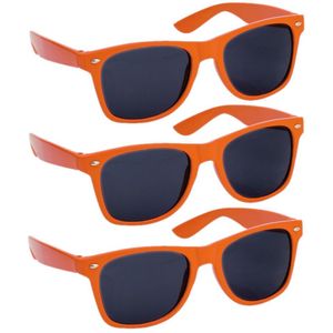 Hippe party - zonnebrillen - oranje - 4 stuks - carnaval/verkleed