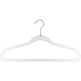 Set van 16x stuks kunststof kledinghangers met glitters zilver 45 x 24 cm - Kledingkast hangers/kleerhangers