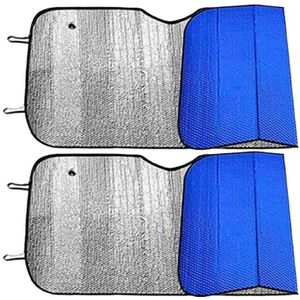 Concorde Auto zonnescherm - 2x - blauw - aluminium - L60 x B130 cm