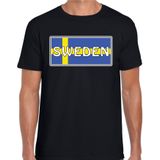 Zweden / Sweden landen t-shirt zwart heren - Zweden landen shirt / kleding - EK / WK / Olympische spelen outfit