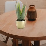 Kunstplant Aloe Vera - 2x - groen - in gouden pot - 23 cm