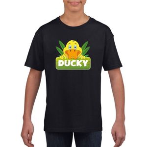 Ducky de eend t-shirt zwart voor kinderen - unisex - eenden shirt - kinderkleding / kleding