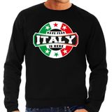 Have fear Italy is here sweater met sterren Italiaanse vlag - zwart - heren - Italie supporter / Italiaans elftal fan trui / EK / WK / kleding