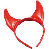 Halloween diadeem - duivel hoorntjes - rood - vinyl - tiara/haarband