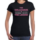 The colleague the woman the myth the legend t-shirt voor dames - zwart - verjaardag - cadeau shirt / t-shirt