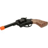Cowboy/Politie speelgoed revolver/pistool metaal 8-schots plaffertjes
