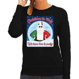 Foute Italie Kersttrui / sweater - Christmas in Italy we know how to party - zwart voor dames - kerstkleding / kerst outfit