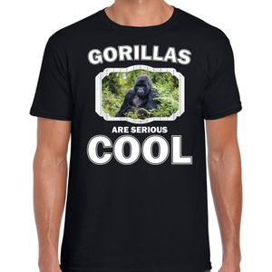 Dieren gorilla apen t-shirt zwart heren - gorillas are serious cool shirt - cadeau t-shirt gorilla/ gorilla apen liefhebber