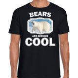 Dieren ijsberen t-shirt zwart heren - bears are serious cool shirt - cadeau t-shirt grote ijsbeer/ ijsberen liefhebber