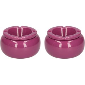 2x stuks Ronde paarse storm asbak 11 cm - Asbakken - Stormasbakken