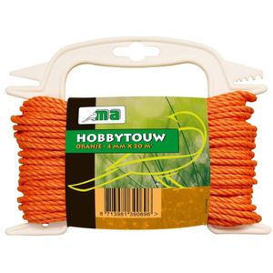 Oranje touw/draad 4 mm x 20 meter - Hobby/klus touw gedraaid - Dik en stevig touw voor binnen en buiten gebruik