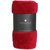 2x Stuks Fleece deken/fleeceplaid rood 130 x 180 cm polyester - Bankdeken - Fleece deken - Fleece plaid