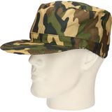 Guirca Guirca Carnaval verkleed Soldaten hoed/cap/petje - 2x - camouflage groen - volwassenen - Militairen/leger thema