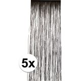 5x Zwart versiering deurgordijn - deurversiering