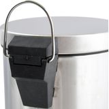 MSV Pedaalemmer - rvs - glans zilver - 5L - klein model - 20 x 27 cm - Badkamer/toilet