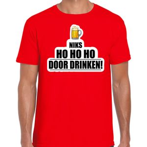 Niks ho ho ho bier doordrinken fout Kerst t-shirt - rood - heren - Kerst t-shirt / Kerst outfit