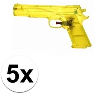 5x Voordelige gele speelgoed waterpistolen 20 cm