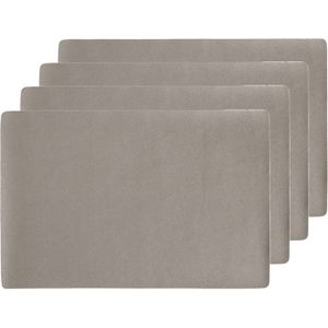 Zeller placemats lederlook - 10x - 45 x 30 cm - metallic taupe