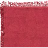 Secret de Gourmet placemats Kenya - 1x - donkerrood - 45 x 30 cm - katoen - met franjes