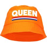 4x stuks queen bucket hat - oranje - Koningsdag/ EK/ WK - Holland vissershoedje
