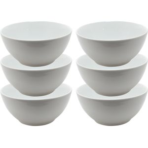 Svenska Living Kommetjes/schaaltjes - 6x - dessert/ontbijt/soep - Aardewerk - D18 x 8 cm - wit