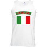Italie singlet shirt/ tanktop met Italiaanse vlag wit heren