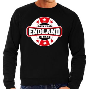 Have fear England is here sweater met sterren embleem in de kleuren van de Engelse vlag - zwart - heren - Engeland supporter / Engels elftal fan trui / EK / WK / kleding