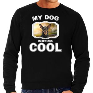 Dwergpinscher honden trui / sweater my dog is serious cool zwart - heren - Dwergpinschers liefhebber cadeau sweaters