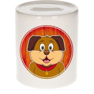 Vrolijke hond dieren spaarpot 9 cm - keramiek - spaarpotten voor kinderen