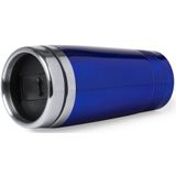 Warmhoudbeker/warm houd beker metallic blauw 450 ml - RVS Isoleerbeker/thermosbekers reisbekers voor onderweg