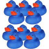 Rubber badeendje - 10x - Classic blauw - badkamer fun artikelen - size 5 cm - kunststof - speelgoed eendjes