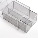 Zeller keuken/keukenkast organizer uitschuifbaar - zilver - 26 x 41 x 20 cm - metaal