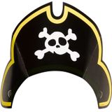 24x Piraten themafeest feesthoedjes kapitein - Piraat kinderfeestje versieringen/decoraties