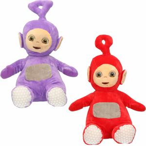 Set van 2x pluche Teletubbies speelgoed knuffels Tinky Winky en Po 34 cm