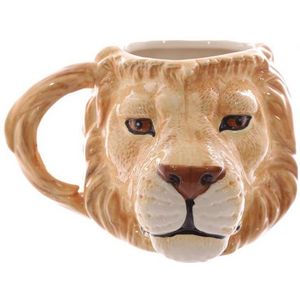 Koffie mok/beker leeuw print van 400 ML - Leeuwen artikelen