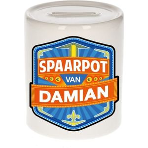 Kinder spaarpot voor Damian - keramiek - naam spaarpotten