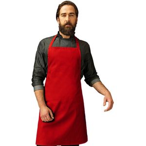Keukenschort voor volwassenen rood - Barbecueschort rood basic